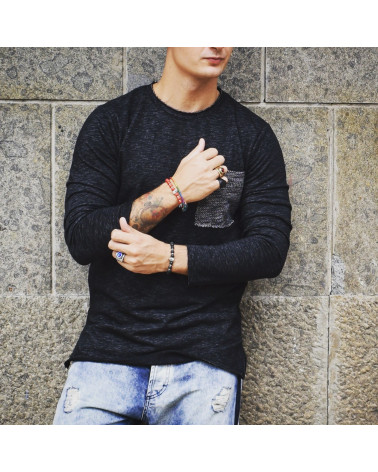 FELPA NERA CON TASCHINO - BL 11