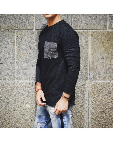 FELPA NERA CON TASCHINO - BL 11