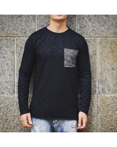 FELPA NERA CON TASCHINO - BL 11